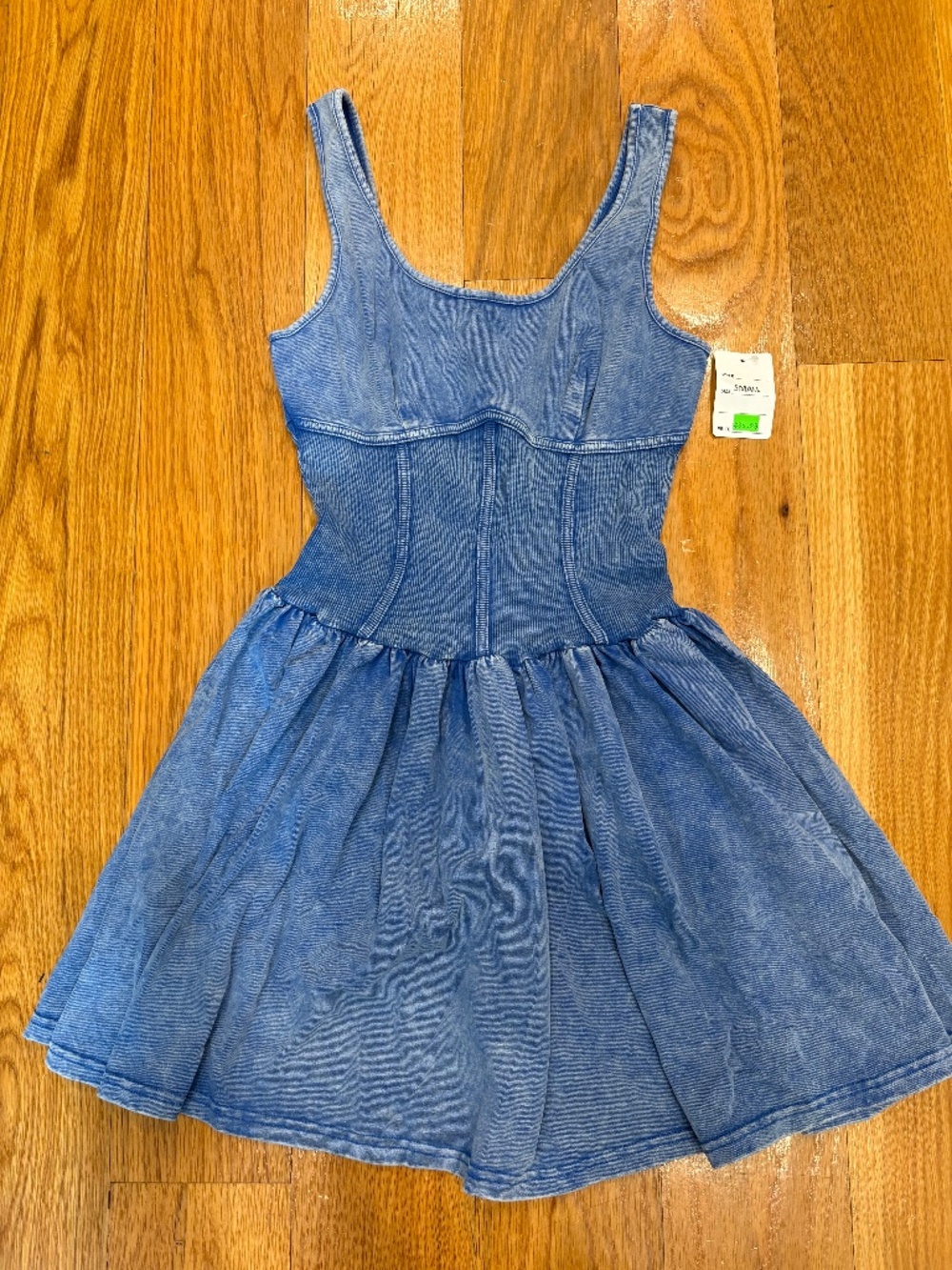 Blue acid wash dress